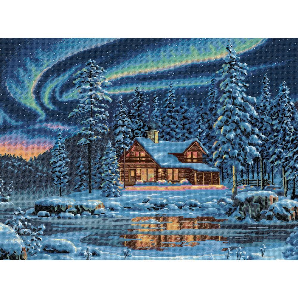 Gold Collection Aurora Cabin Counted Cross Stitch Kit